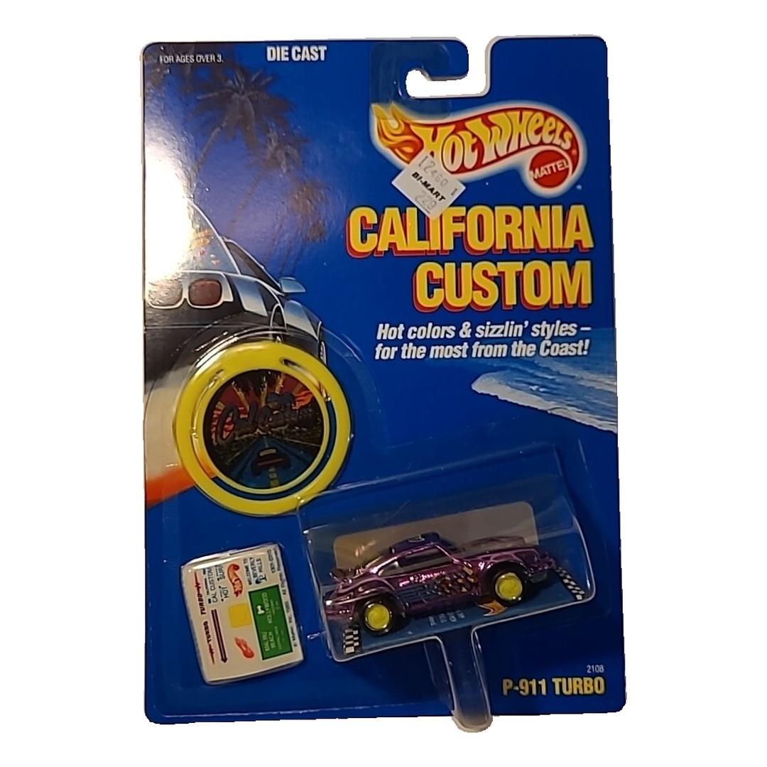 P-911 Turbo (Chrome Magenta, Yellow Turbo Wheels) in original California Custom packaging