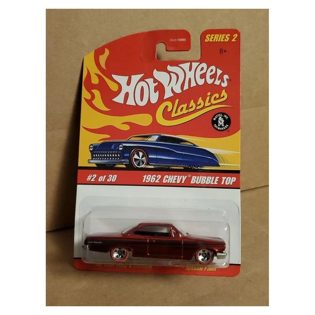 1962 Chevy Bubble Top (Red, white line / red line wheels)