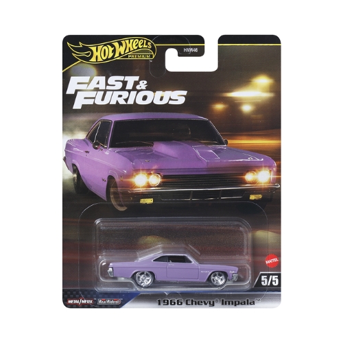 thumbnail image 2 of Hot Wheels 2025 Premium Fast & Furious 1966 Chevy Impala - Purple 1:64 Diecast Car 2 of 9