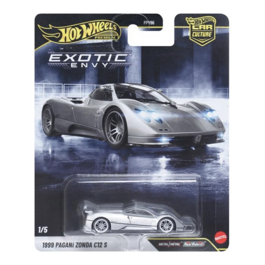 Hot Wheels 1999 Pagani Zonda C12 S in 2027 Exotic Envy packaging