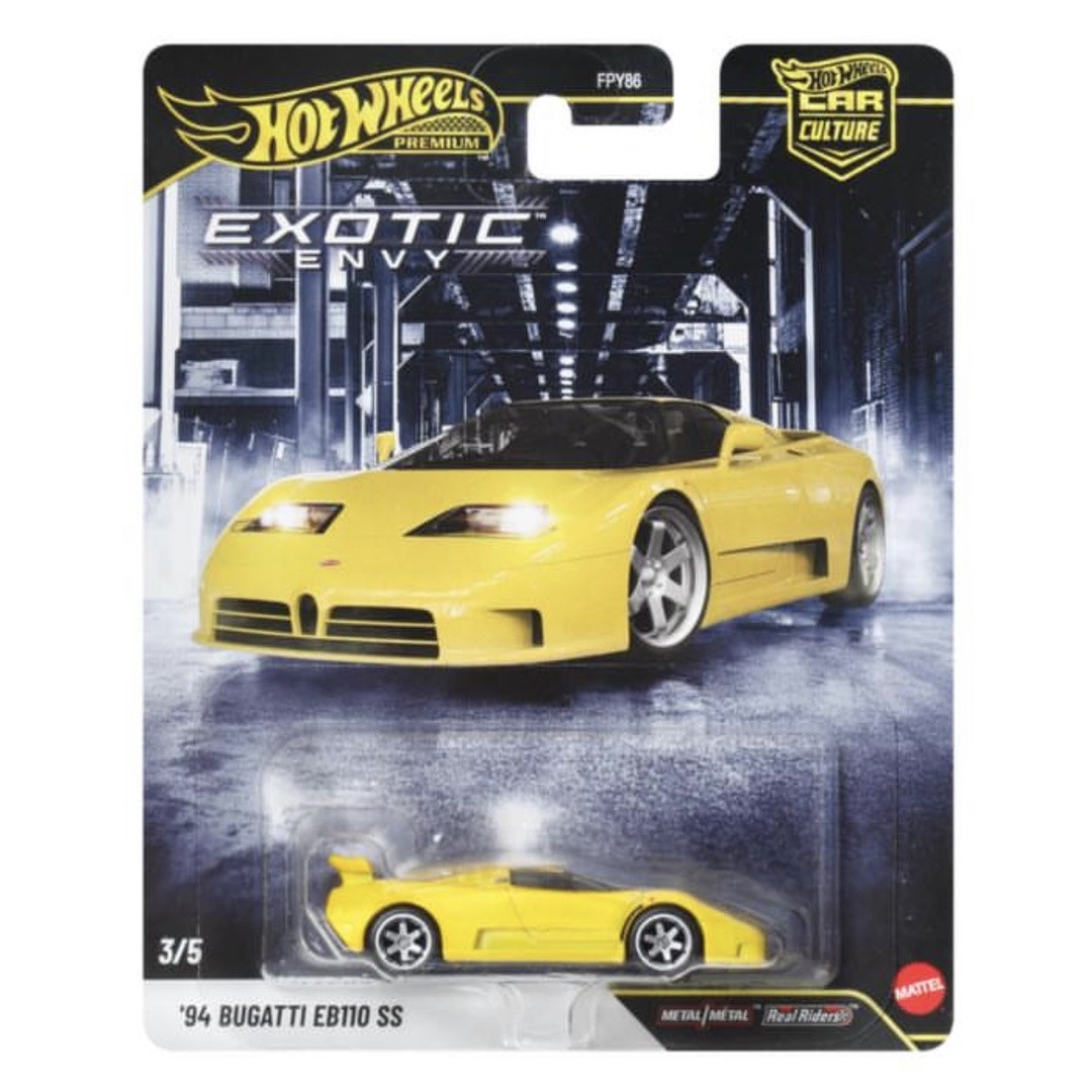 Hot Wheels '94 Bugatti EB110 SS in 2027 Exotic Envy packaging