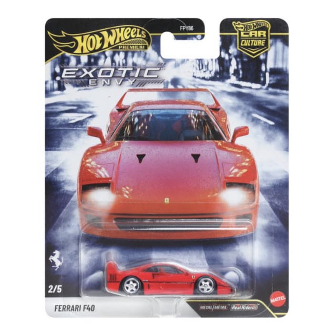 Hot Wheels Ferrari F40 (Red) in 2027 Exotic Envy packaging