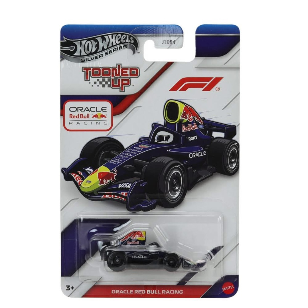 Dark blue Oracle Red Bull Racing car in its 2027 F1 Tooned Up Silver Series packaging