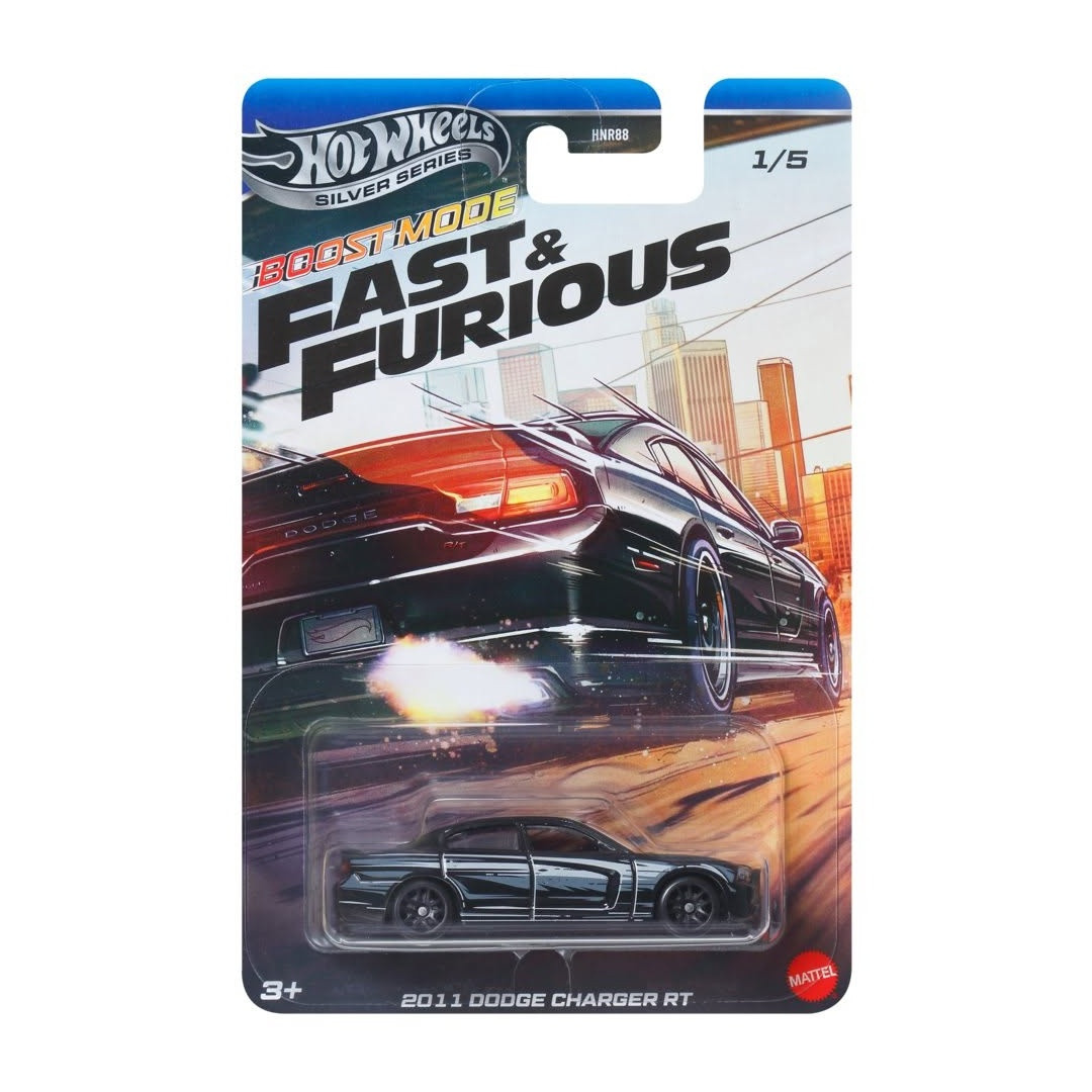 2027 Hot Wheels Fast & Furious Boost Mode 2011 Dodge Charger RT in its full card and blister