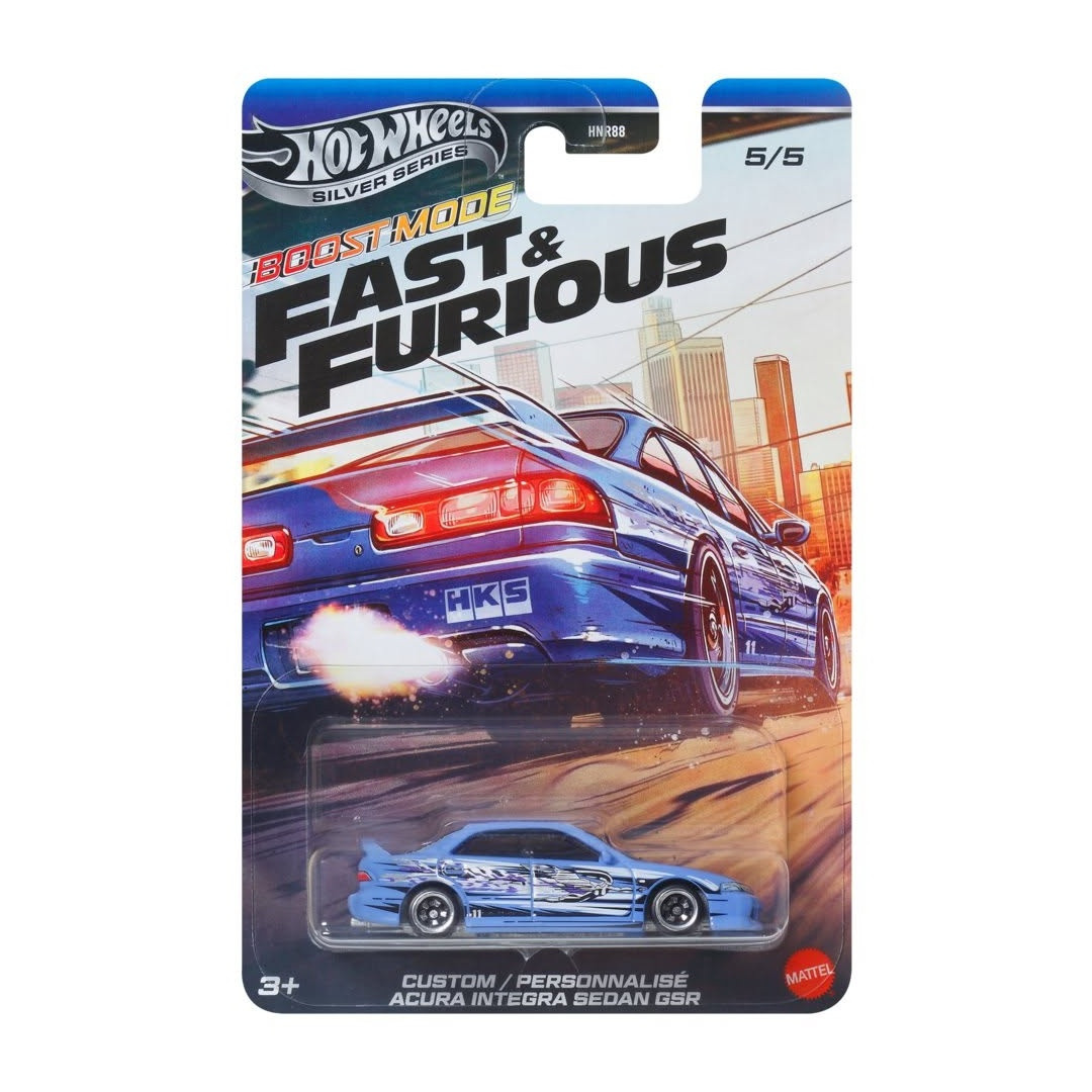 2027 Hot Wheels Fast & Furious Boost Mode Custom Acura Integra Sedan GSR in its full card and blister