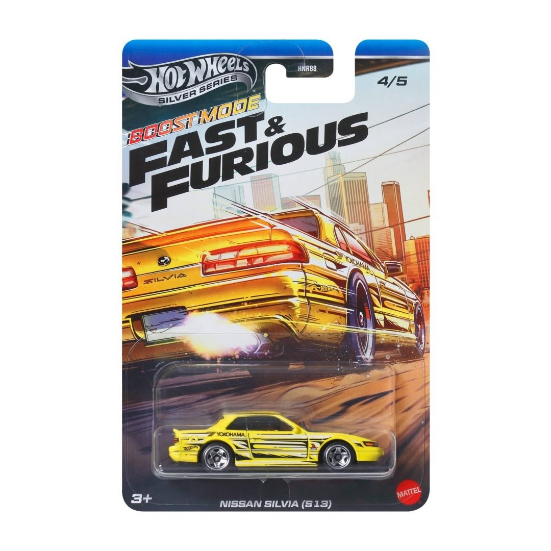 2027 Hot Wheels Fast & Furious Boost Mode Nissan Silvia (S13) in its full card and blister