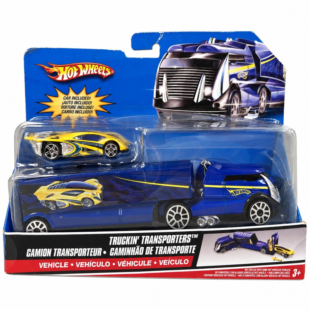 Transporter & Yellow Race Car (Blue / Purple)