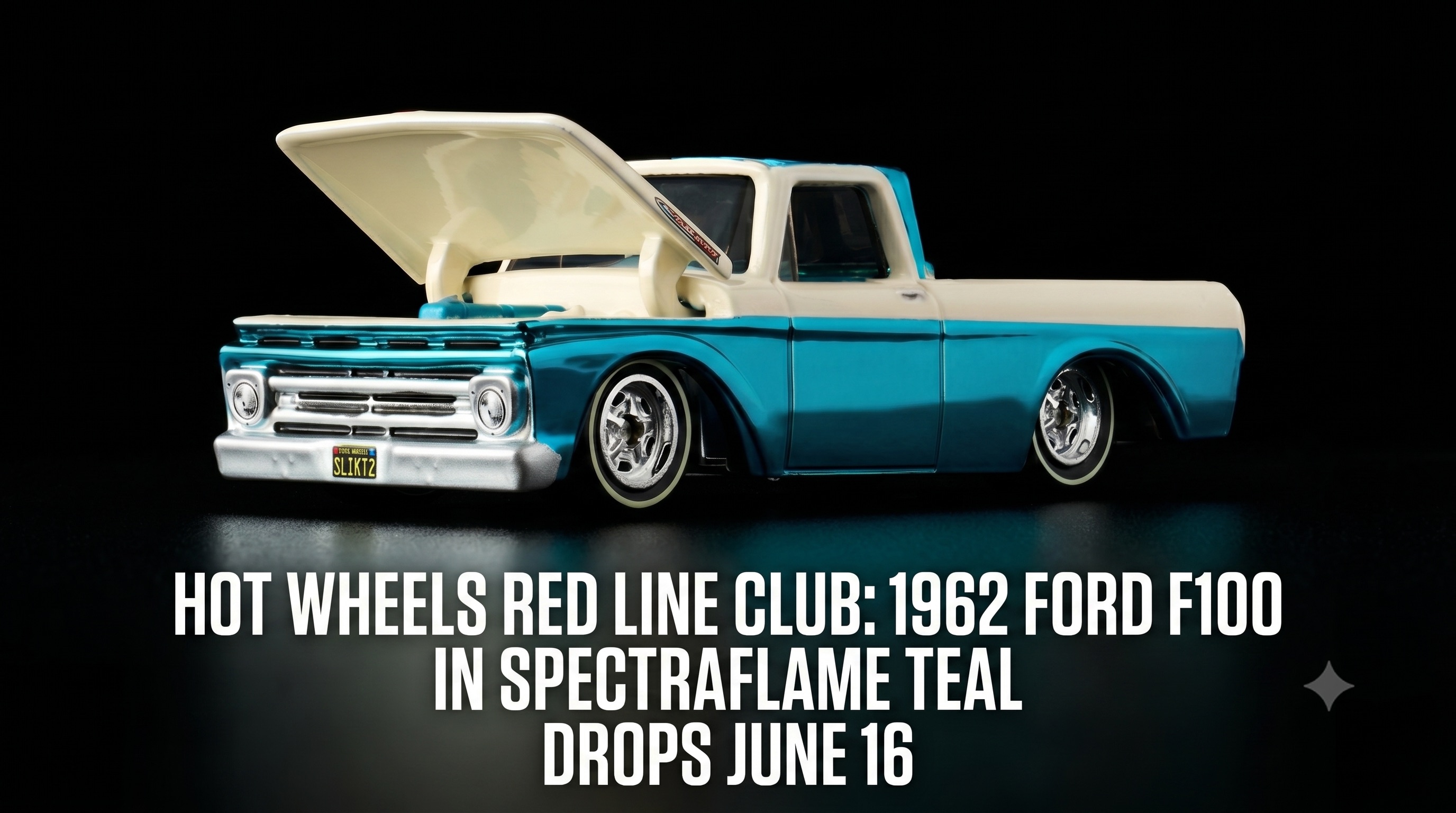 Hot Wheels Red Line Club 1962 Ford F100 in Spectraflame Teal Drops June 16 – Hot Wheels News