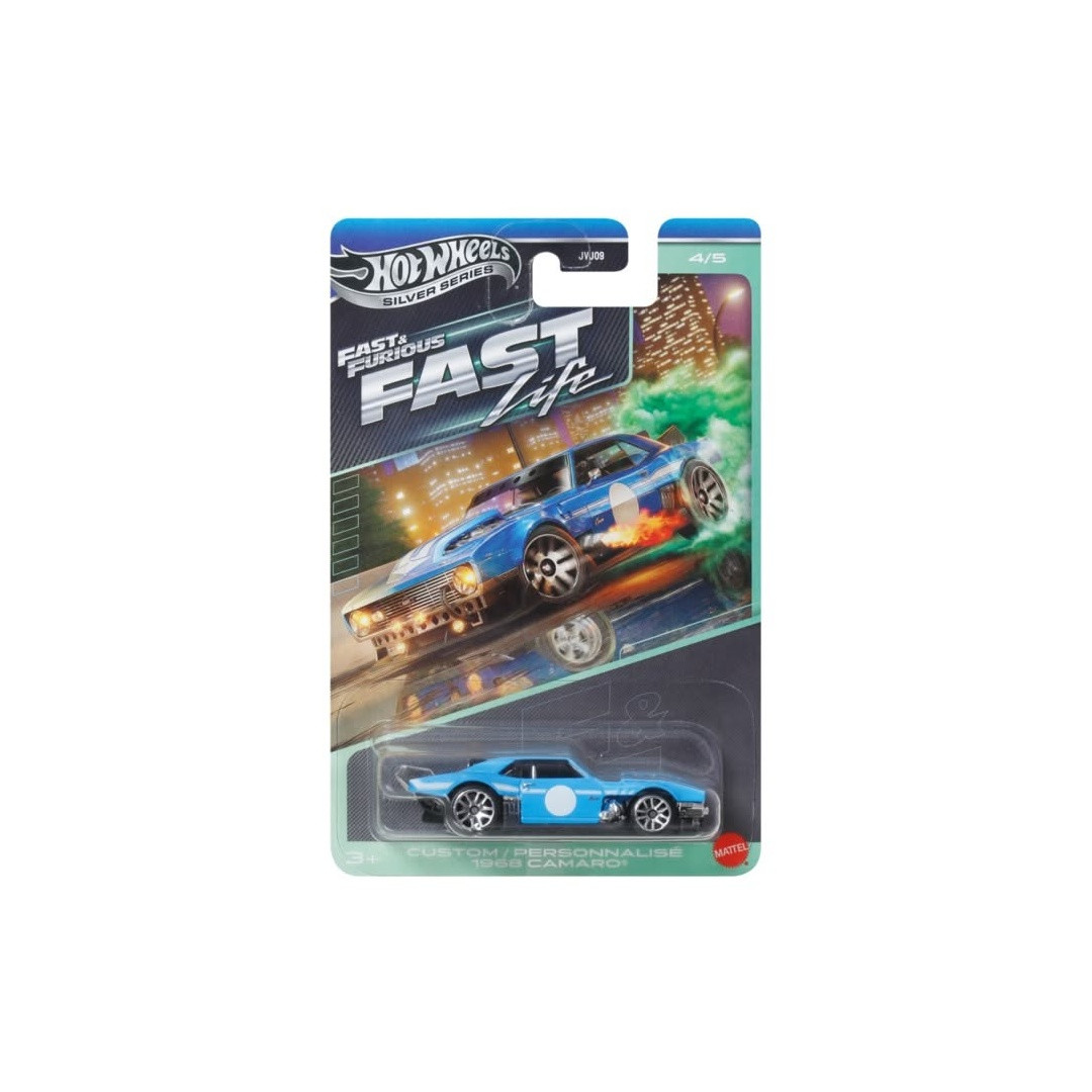 2027 Fast and Furious Fast Life Custom 1968 Camaro in its carded packaging