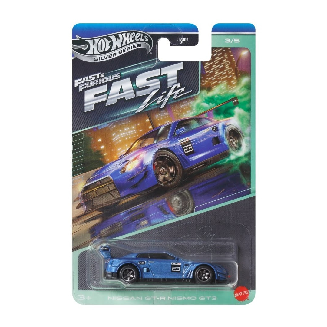 2027 Fast and Furious Fast Life Nissan GT-R NISMO GT3 in its carded packaging